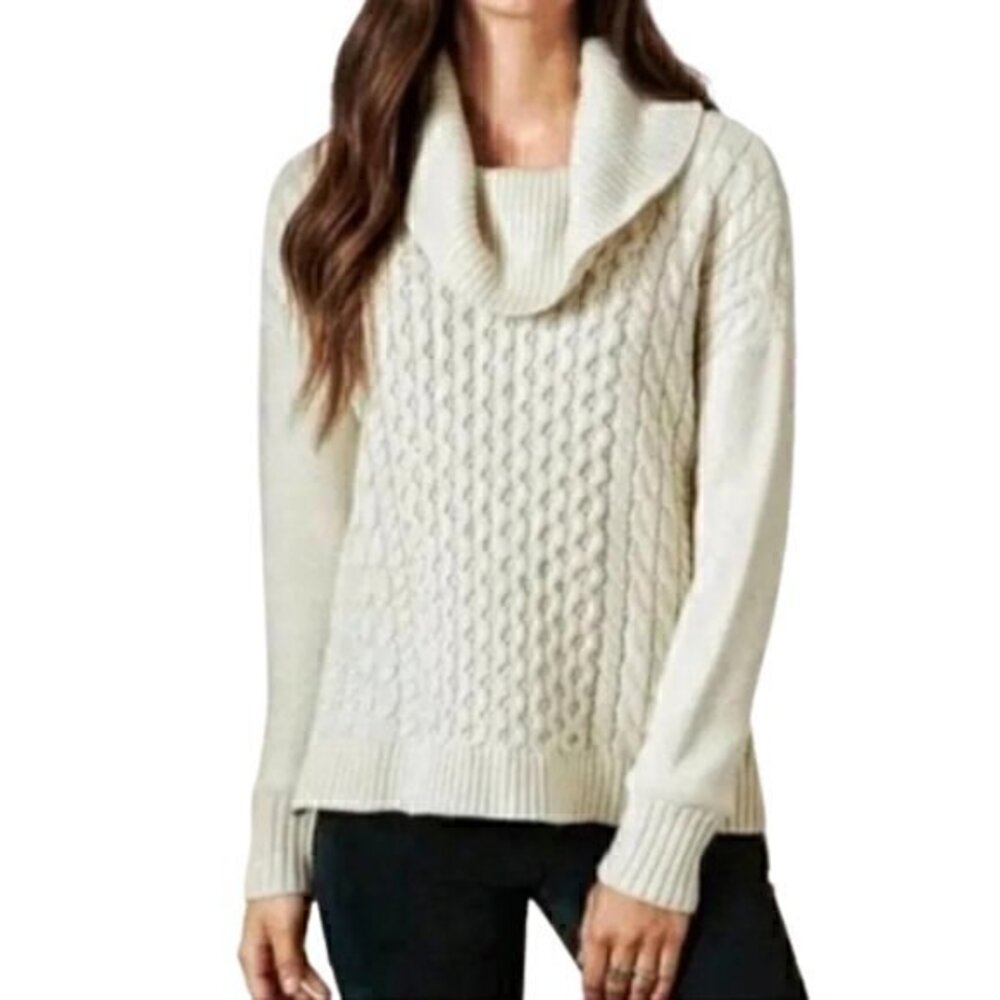 [American Eagle] Cream Cowl Neck Cable Knit - Size S